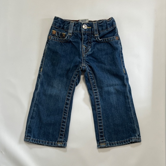 True Religion Baby Billy Blue Jeans Sz 12-18 Months Adjustable Waist Cotton - Picture 2 of 9